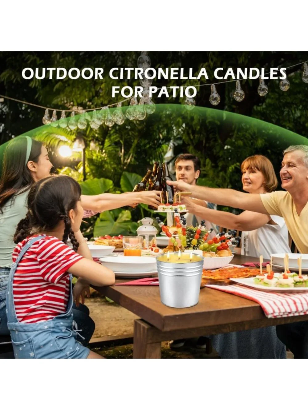 Large 30oz Citronella Candles - 3-Wick Outdoor/Indoor, Long-Lasting for Patio
